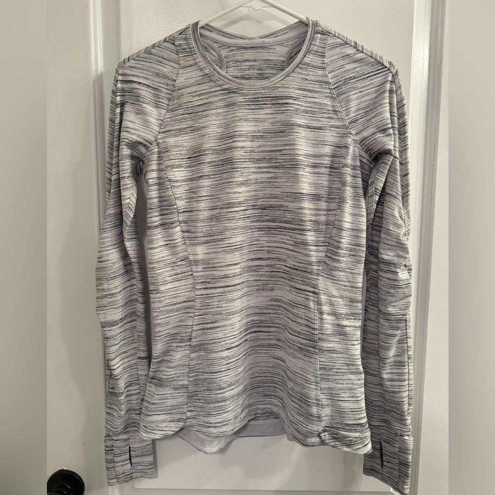 Lululemon Runderful Long Sleeve Space Dye Camo White Silver Spoon